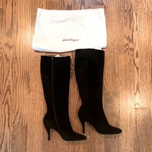 Salvador Ferragamo Knee High Suede Boots
